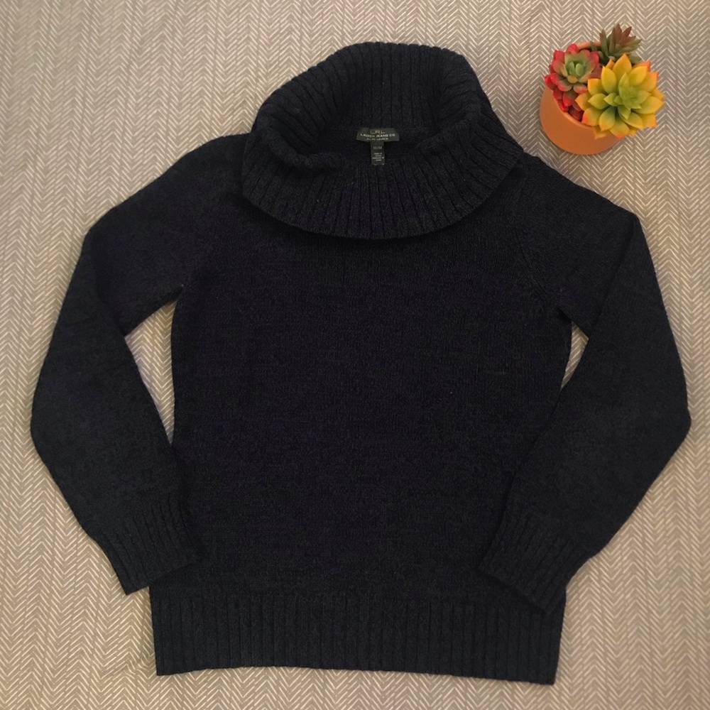 Lauren Ralph Lauren Blue Cowl Neck Sweater - Picture 2 of 4